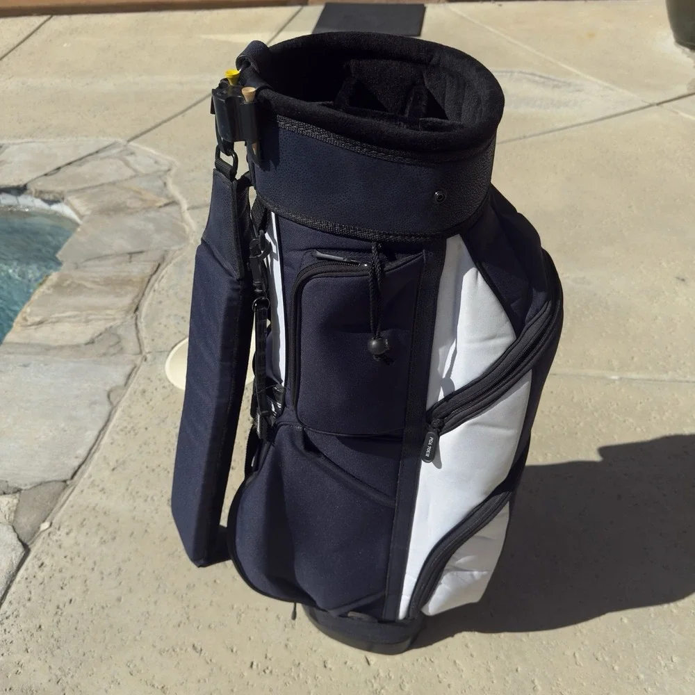 PGA Tour Golf Bag Baby Blue And White Leather And Fabric Great Condition